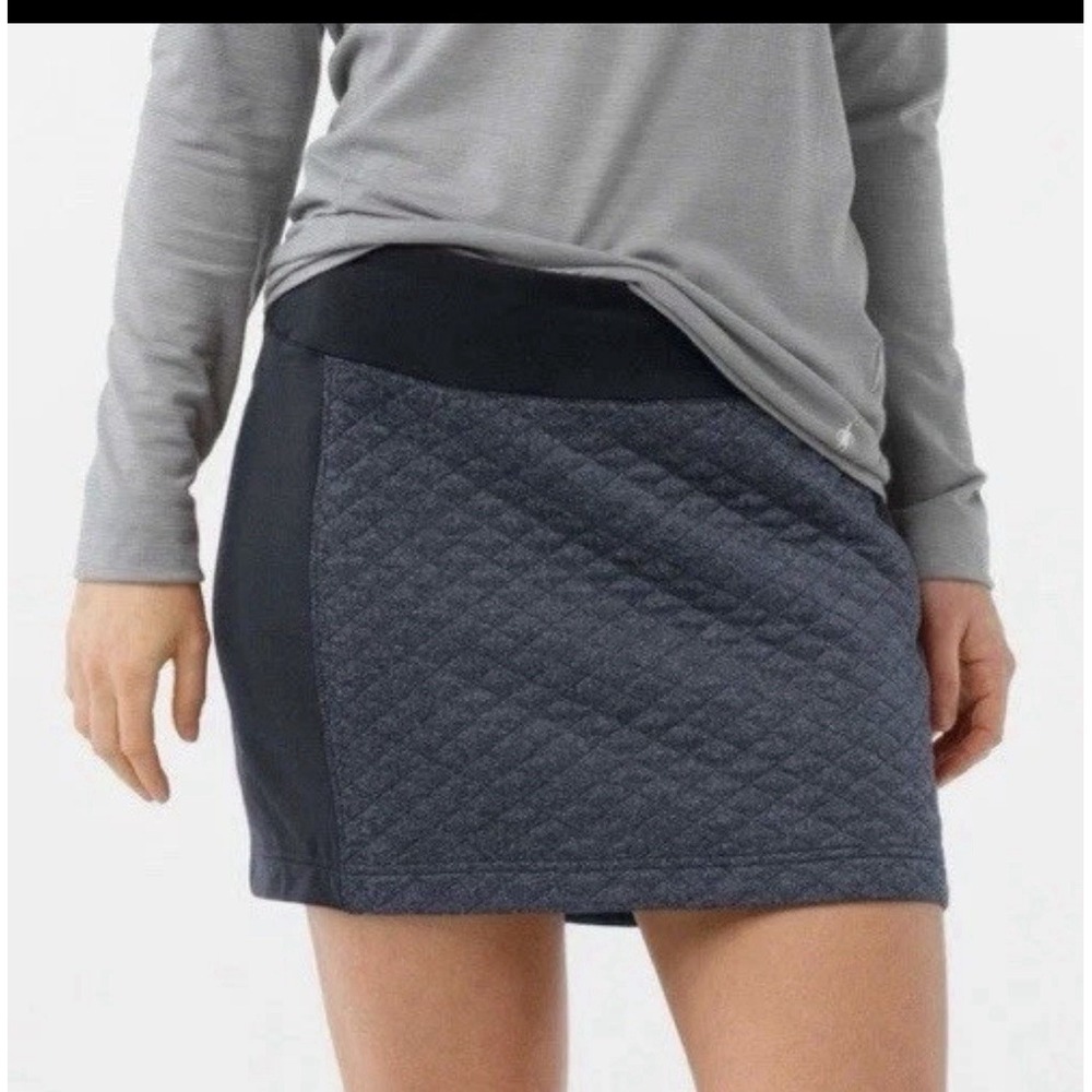 Smartwool Diamond Peak Quilted Mini Skirt Women's Sz XL Merino Wool Blend Pocket